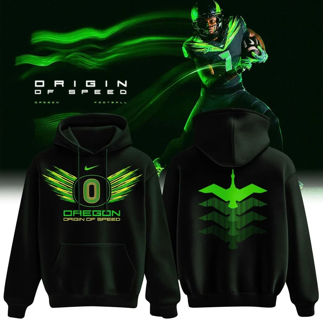 Oregon Ducks Merch Origin Of Speed 2026 Hoodie Gifts For Football Fans - Foxy23shop