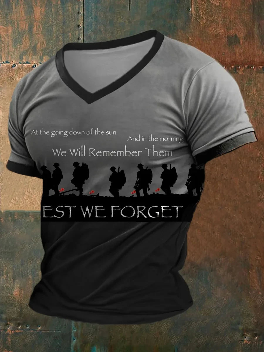 Lest We Forget V-Neck Shirt British Remembrance Day Clothing Gift Ideas - Foxy23shop