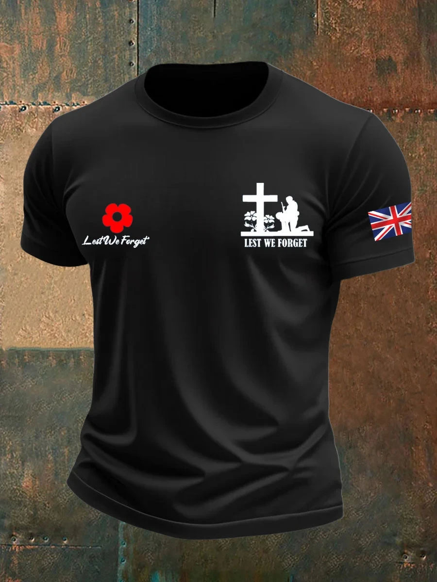 Lest We Forget T-Shirt Mens British Veteran Clothes Gift For Husband - Foxy23shop