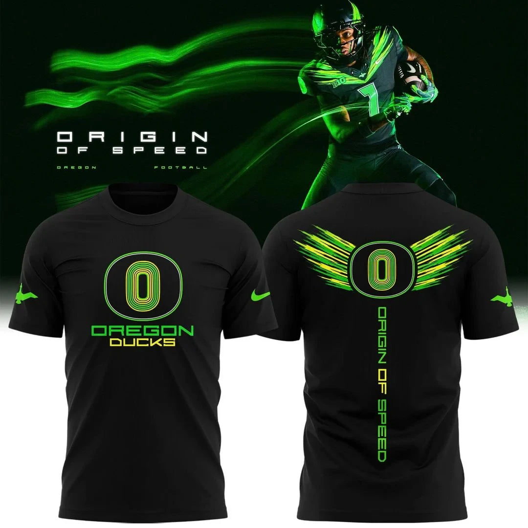 Oregon Ducks Merch Origin Of Speed 2026 Black Shirt Unique Gifts For Fans - Foxy23shop