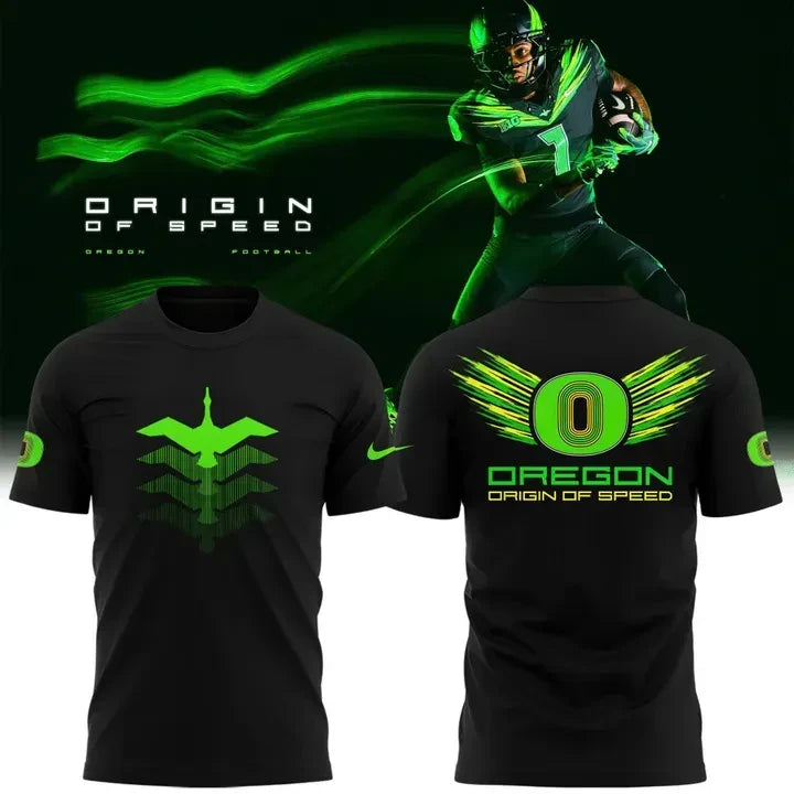 Oregon Ducks Merch Origin Of Speed 2026 Black T-Shirt Gift For Oregon Ducks Fans - Foxy23shop