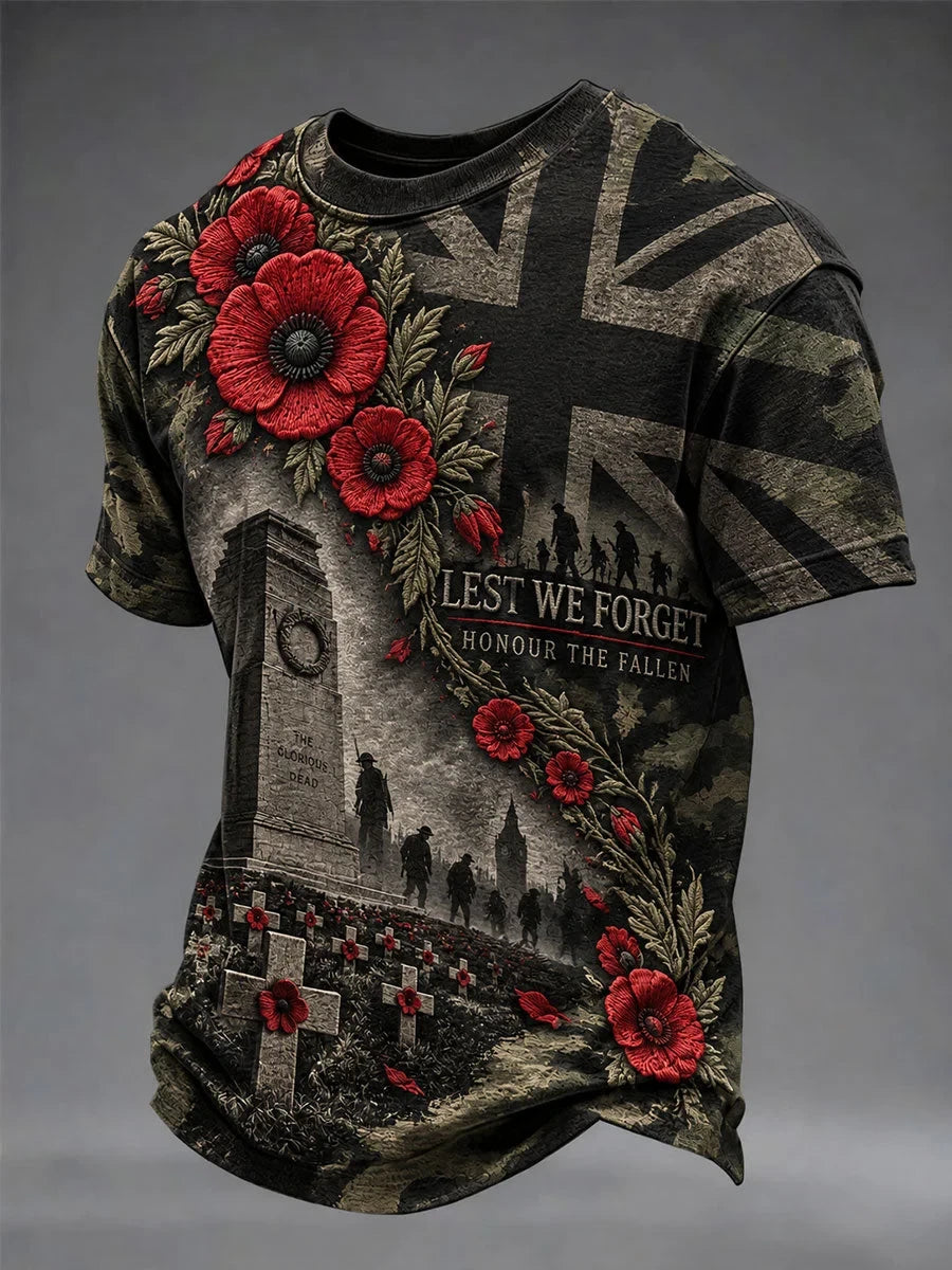 Lest We Forget Honour The Fallen T-Shirt Patriot Clothing Gift For Him - Foxy23shop
