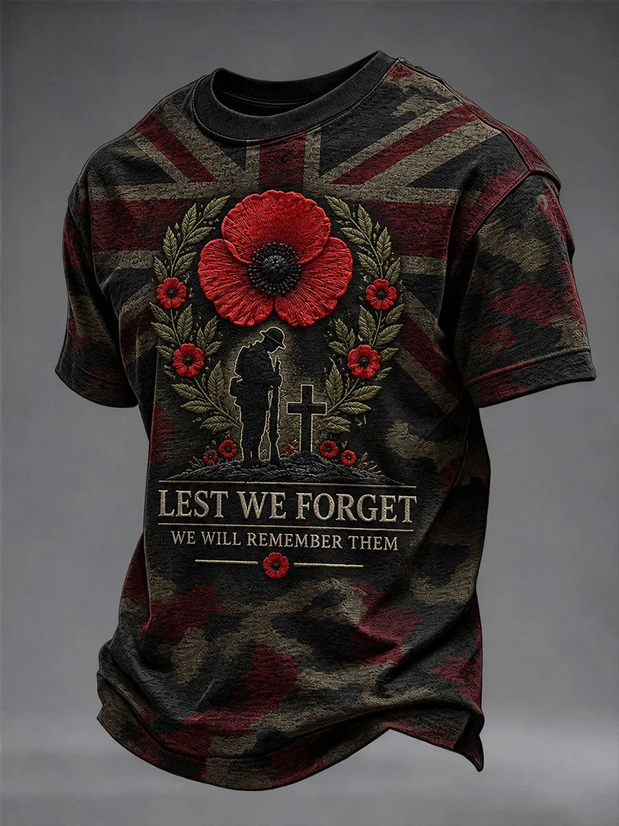 Lest We Forget Print T-Shirt Thoughtful Clothing Gifts For Your Friends - Foxy23shop