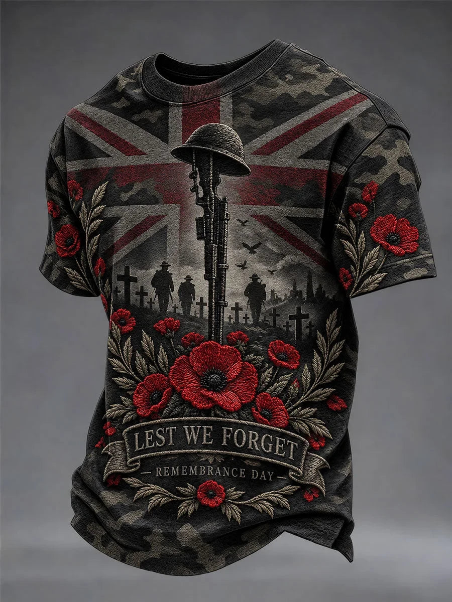 Lest We Forget Remembrance Day T-Shirt Patriot Clothes Gift For Him - Foxy23shop