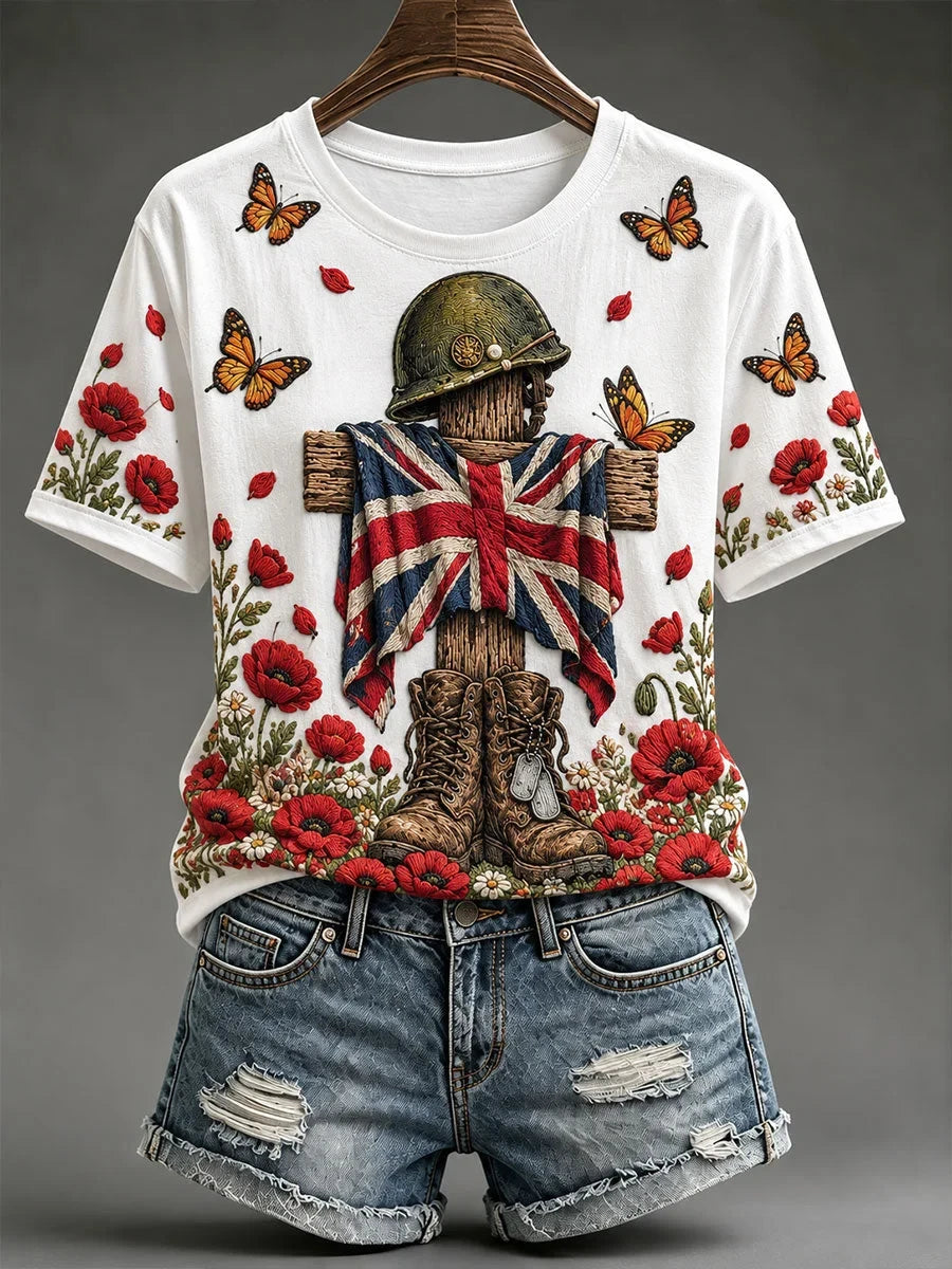 Lest We Forget T-Shirt Honor Veterans Memorial Clothing Gift For Women - Foxy23shop