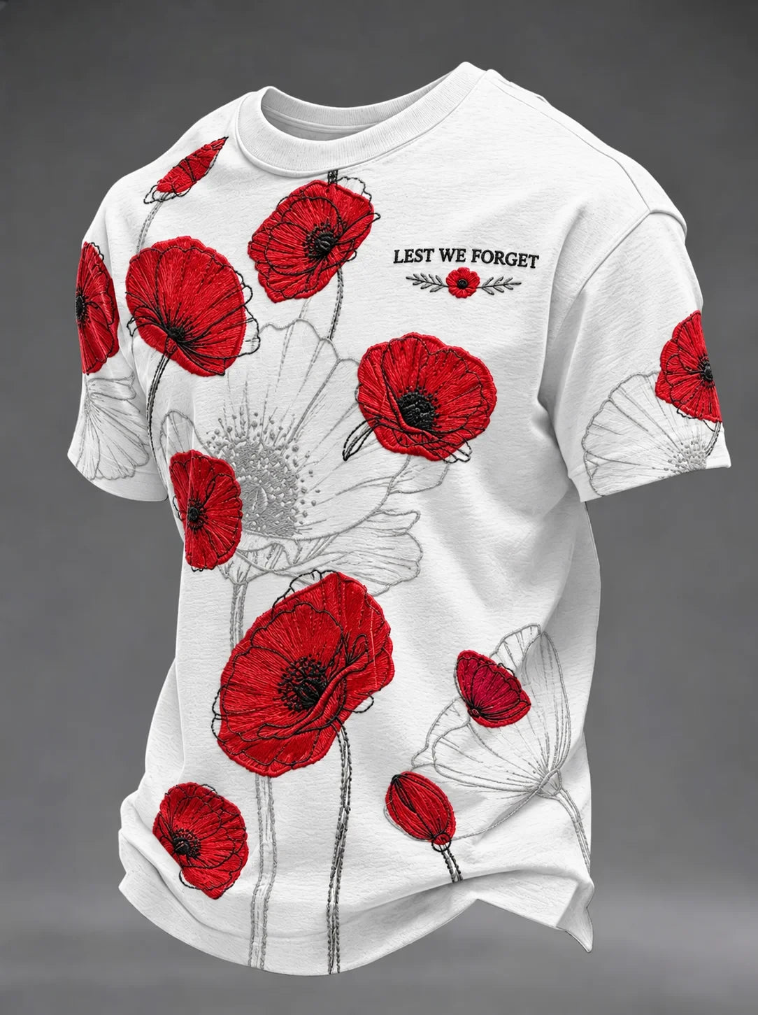 Lest We Forget T-Shirt Lest We Forget Poppy Apparel Gift For Veterans - Foxy23shop