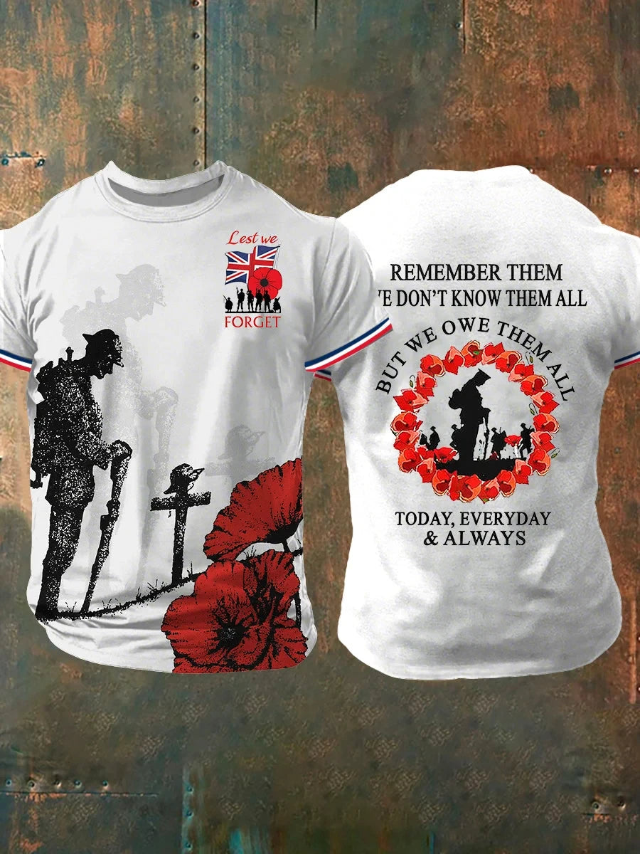 Lest We Forget T-Shirt Veteran Remembrance Memorial Apparel Gift For Veterans - Foxy23shop