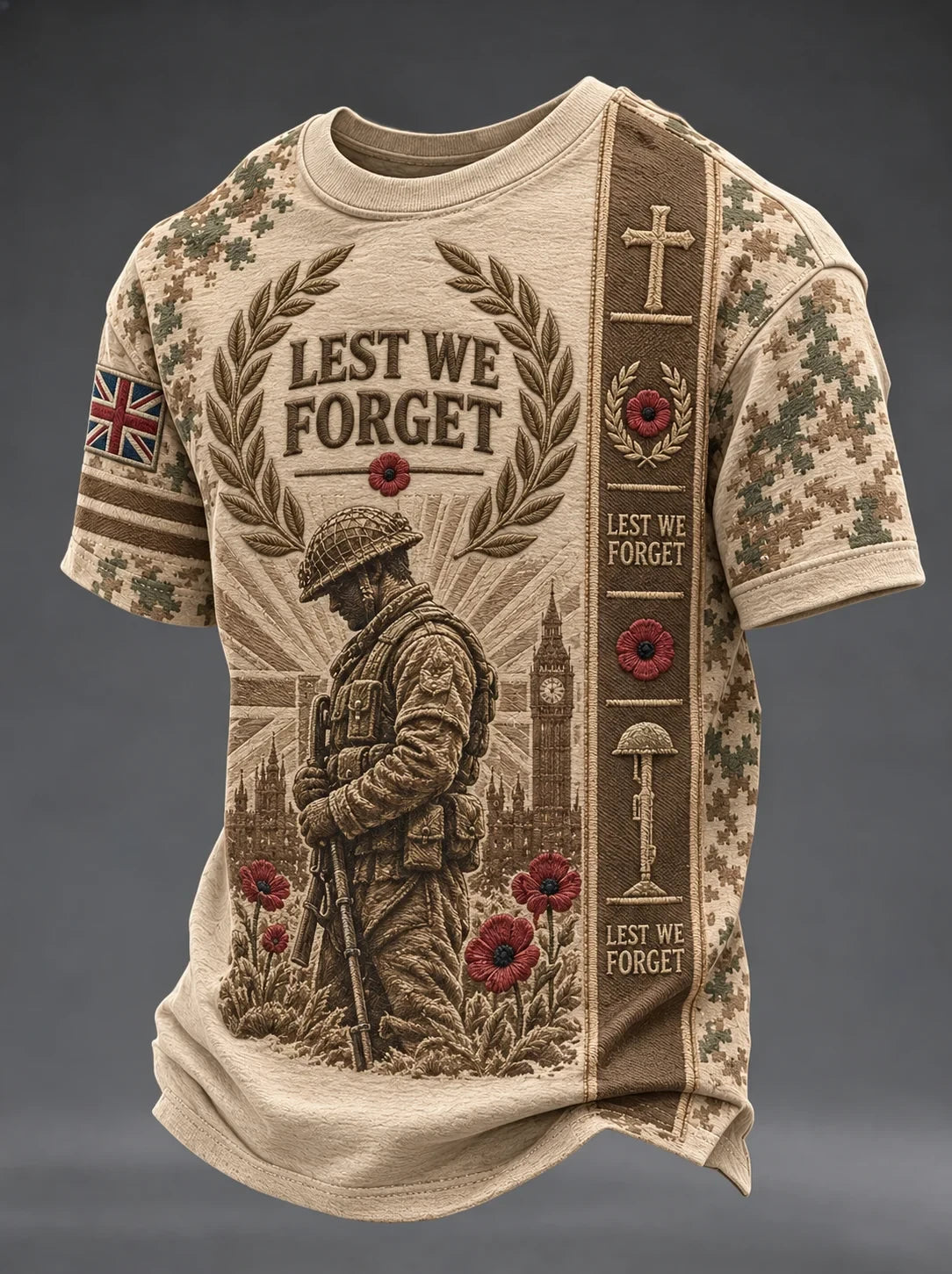 Lest We Forget T-Shirt Honor Their Service Clothing Gift For Brothers - Foxy23shop