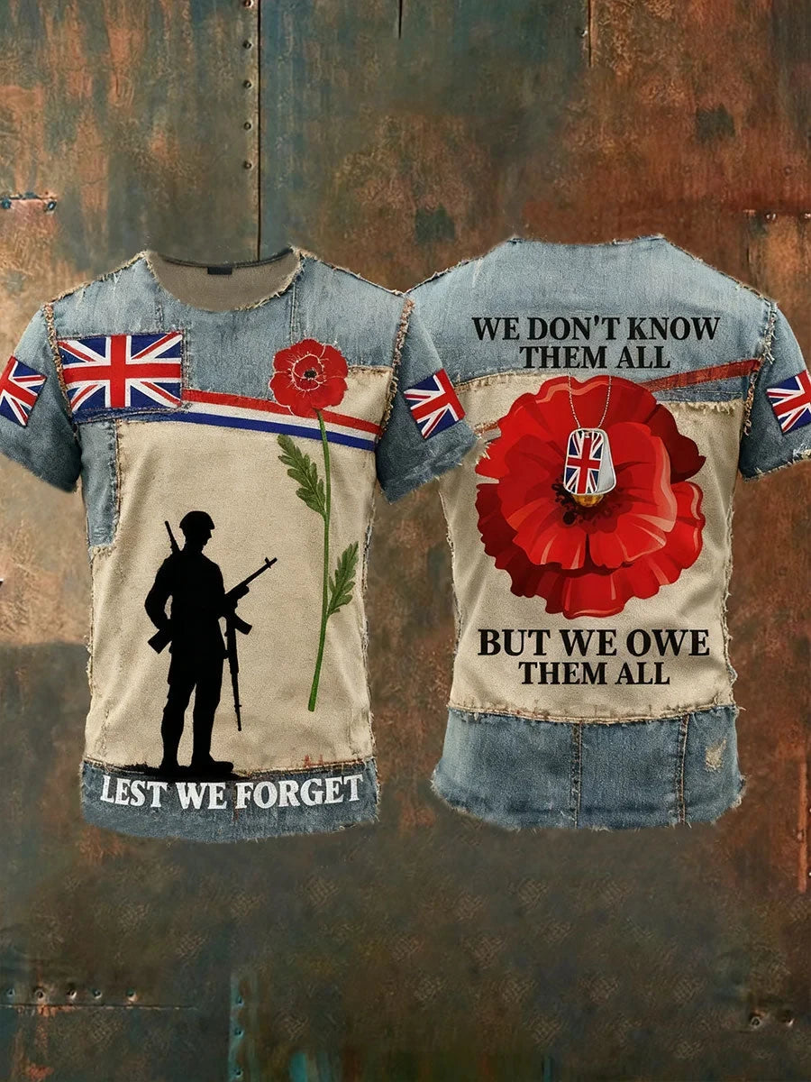 Lest We Forget T-Shirt Veteran Honor Shirt Unique Gift For Dads - Foxy23shop