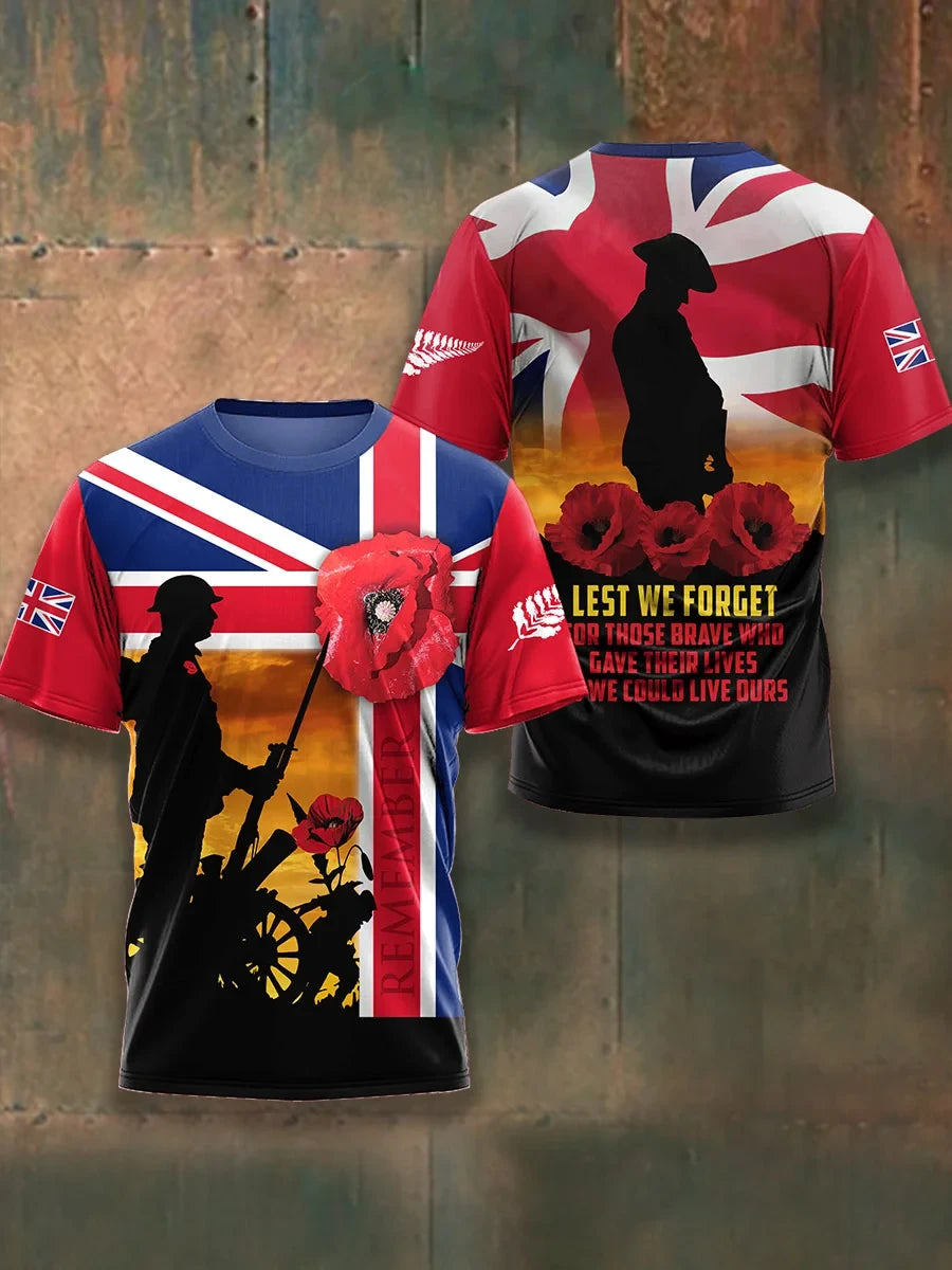 Lest We Forget T-Shirt Military Heritage Tribute Clothing Gift For Brothers - Foxy23shop