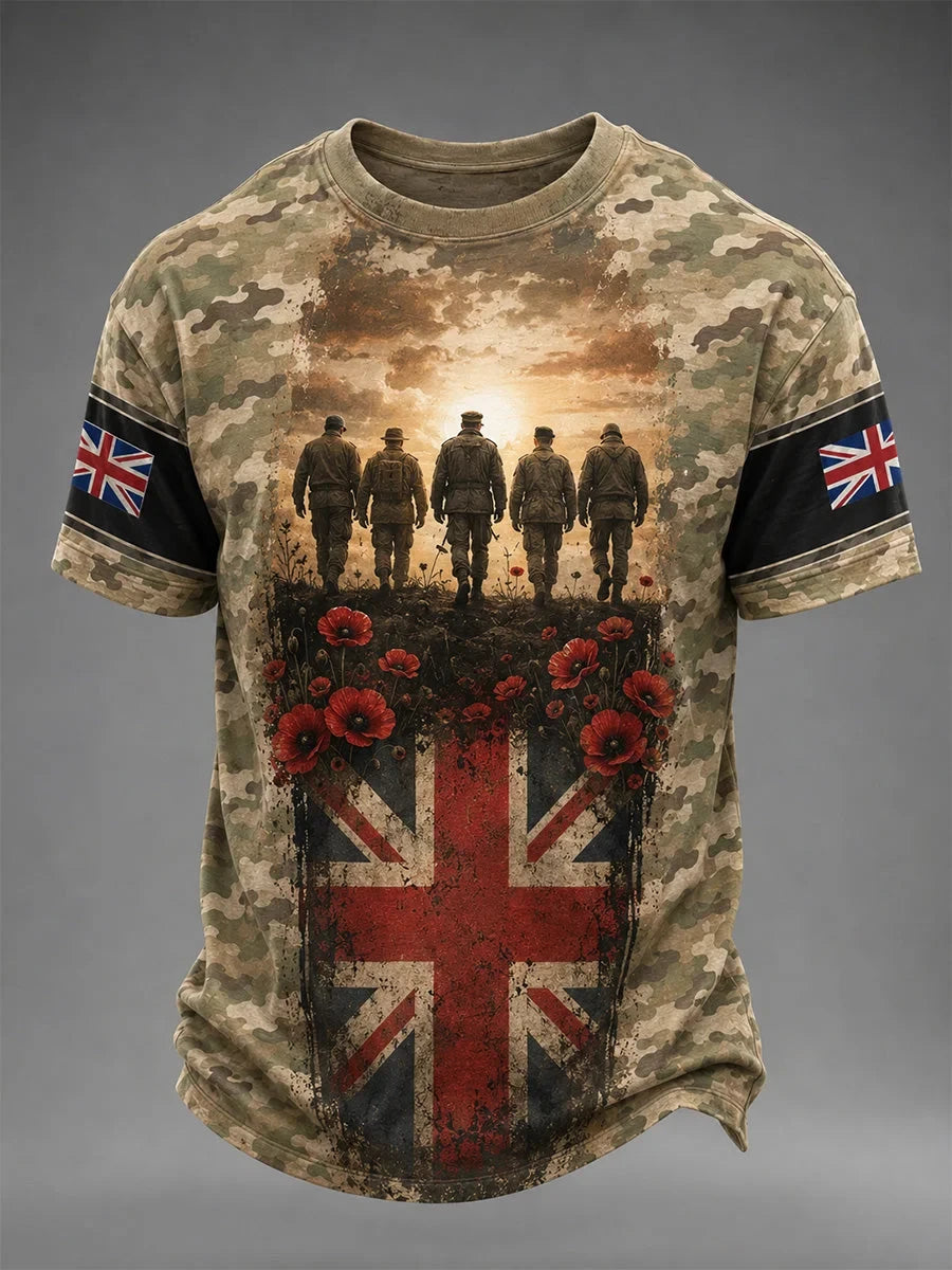 British Veterans Memorial Print T-Shirt Unique Apparel Gift For Veterans Family - Foxy23shop