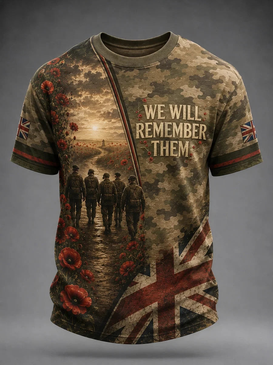 We Will Remember Them T-Shirt British Veterans Memorial Apparel Gift For Veterans Family - Foxy23shop