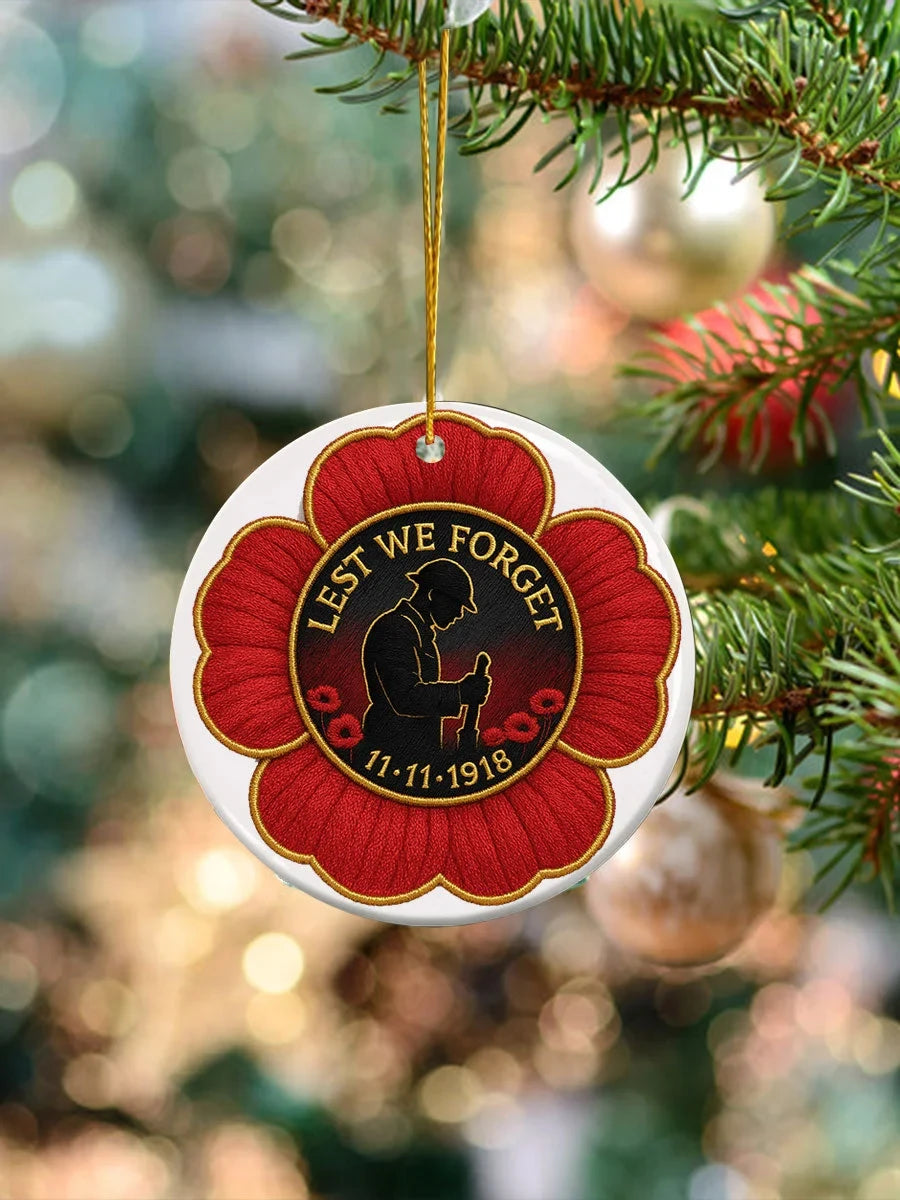 Lest We Forget Ornament Remembrance Day Unique Gift For Patriot Friends - Foxy23shop