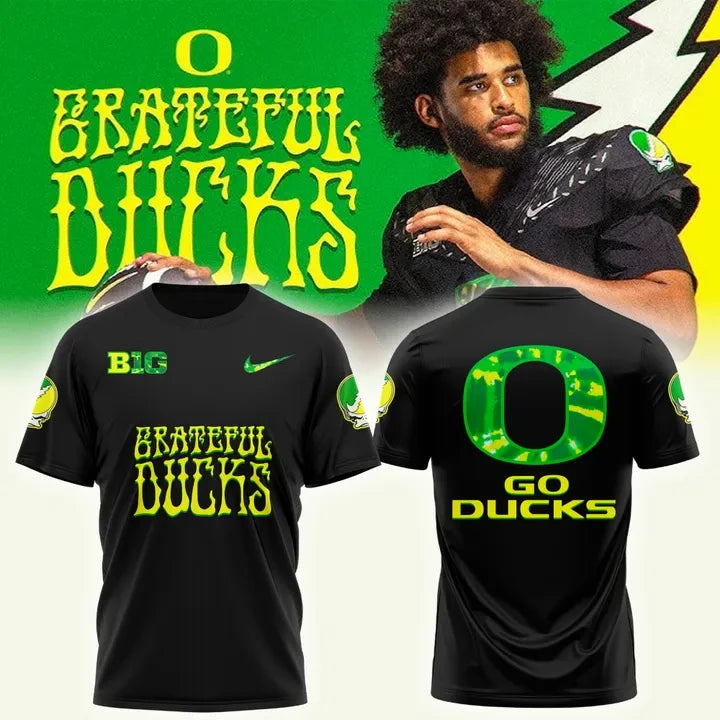Oregon Ducks x Grateful Dead Merch Grateful Ducks T-Shirt Presents For Fan - Foxy23shop