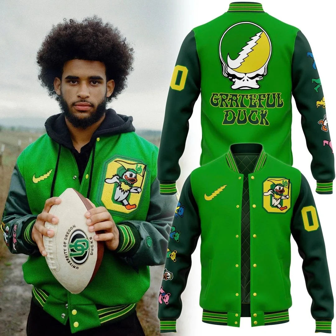 Personalized Oregon Ducks x Grateful Dead Merch Grateful Ducks Jacket Gift For Fans - Foxy23shop