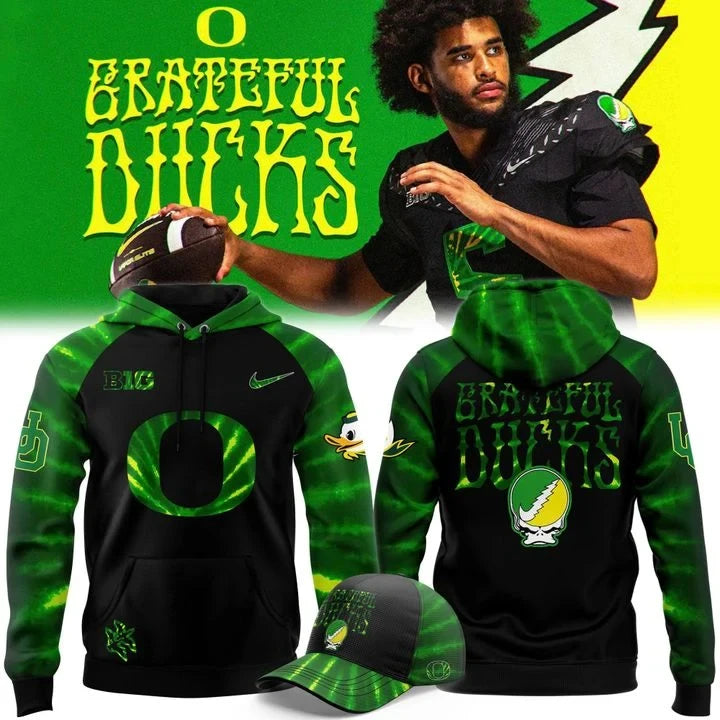 Oregon Ducks x Grateful Dead Merch Grateful Ducks Hoodie Football Fan Gears - Foxy23shop