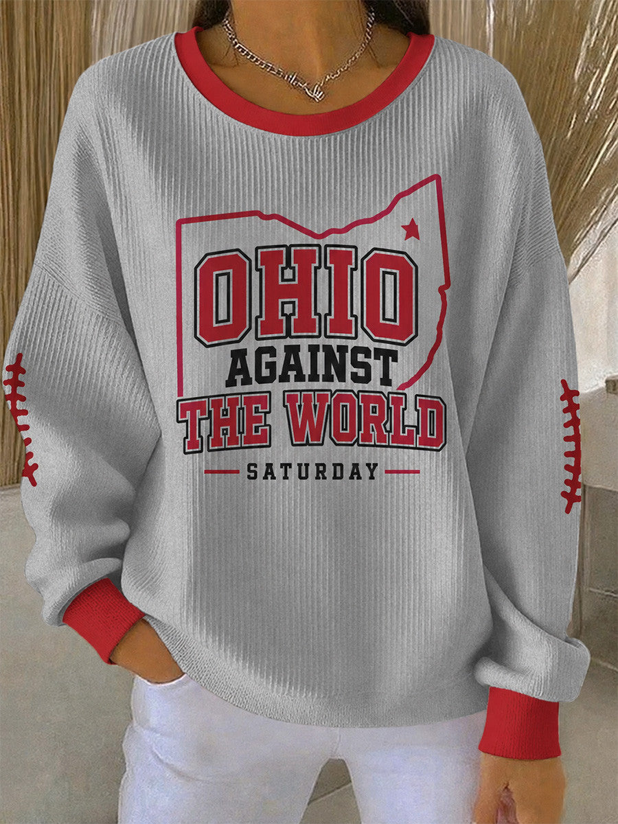 Ohio State Buckeyes Merch 2026 NCAA Ohio Against The World Sweatshirt Gifts For Fans - Foxy23shop