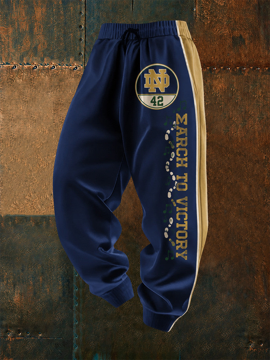 Notre Dame Fighting Irish Merch March To Victory Sweatpants Notre Dame Fighting Irish Clothing Fan Gift - Foxy23shop