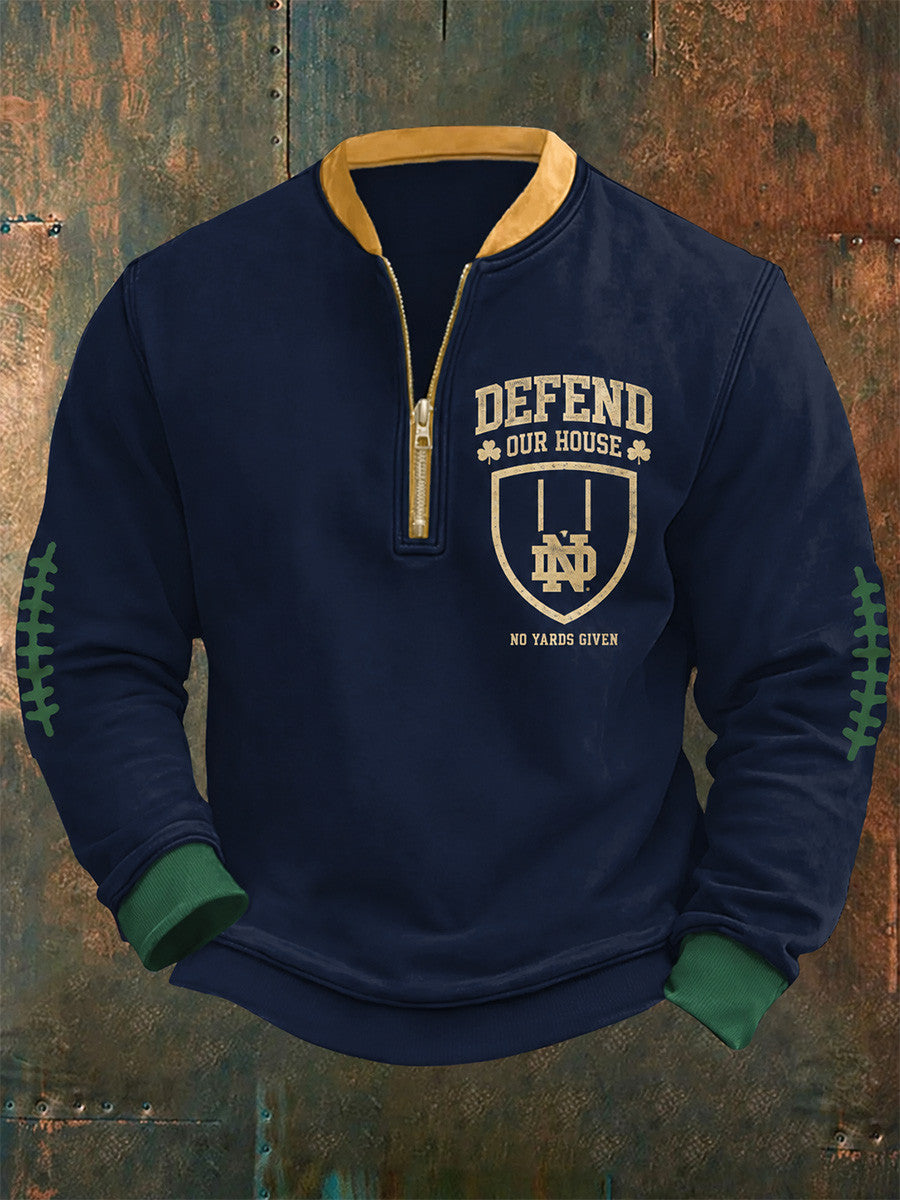 Notre Dame Fighting Irish Merch 2026 NCAA Football Zip Sweatshirt Gift Ideas For Subway Alumni - Foxy23shop