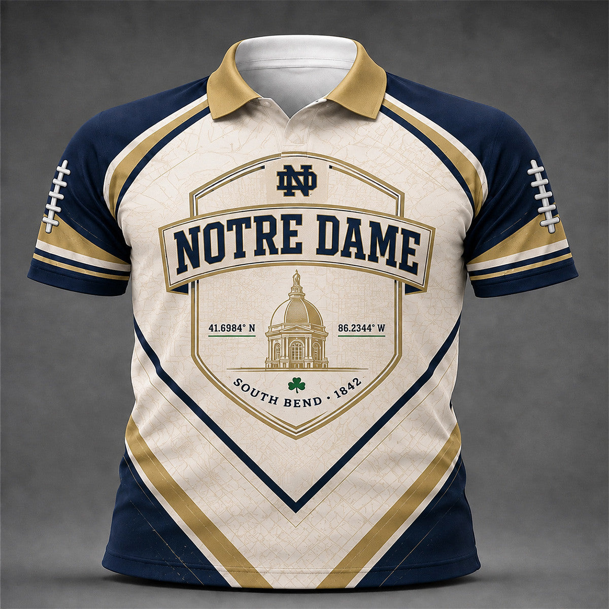 Notre Dame Fighting Irish Merch South Bend 1842 Polo Shirt Gifts For Football Lovers - Foxy23shop