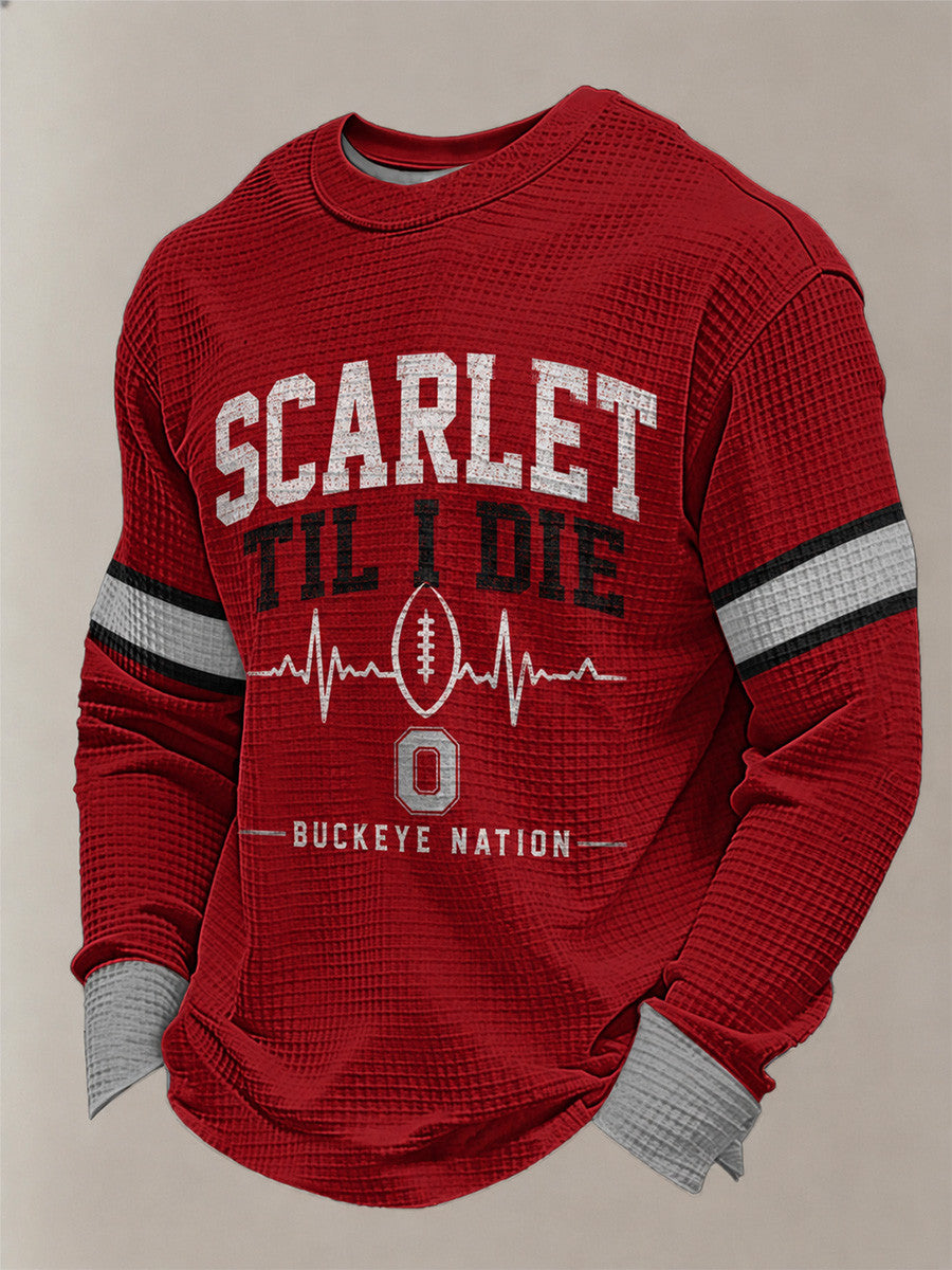 Ohio State Buckeyes Merch 2026 NCAA Scarlet Til I Die Long Sleeve Shirt Fan Gear - Foxy23shop