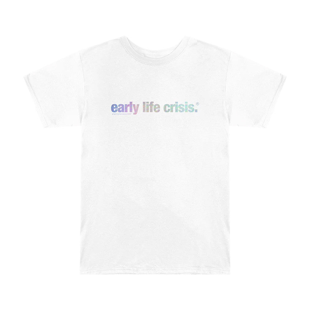 Nettspend Early Life Crisis Merch White Holographic T-Shirt Unique Gifts For Nettspend Lovers - Foxy23shop