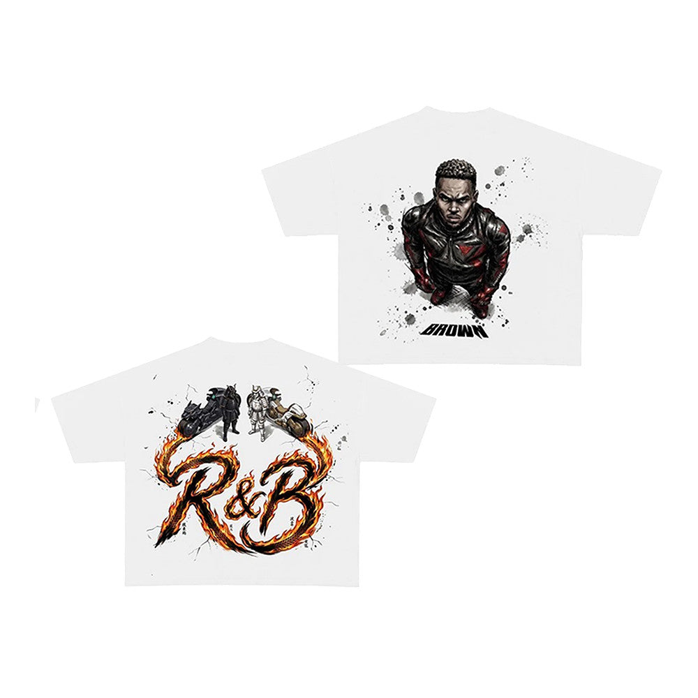 R B Tour Merch Chris Brown R&B Tour Graphic White T-Shirt Gift Ideas For Fans - Foxy23shop