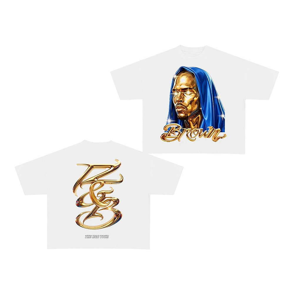 R B Tour Merch Chris Brown White Tour T-Shirt Gifts For Music Lovers - Foxy23shop