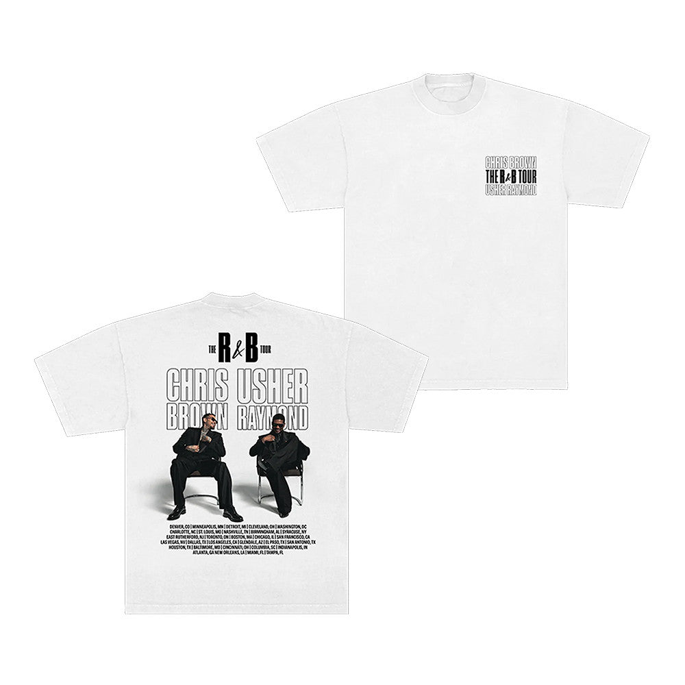 R&B Tour White Graphic T-Shirt R B Tour Merch Unique Gifts For Chris Brown Fans - Foxy23shop