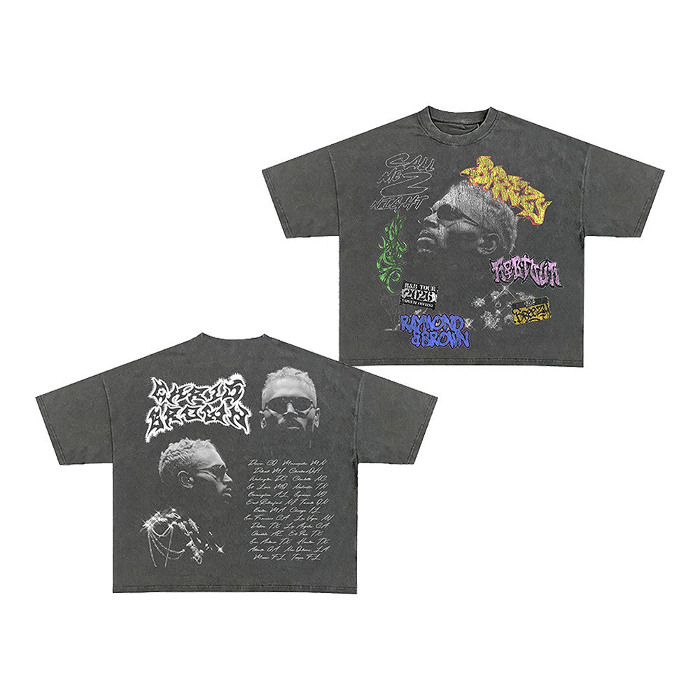 Chris Brown R&B Tour Graphic T-Shirt R B Tour Merch Presents For Brother - Foxy23shop