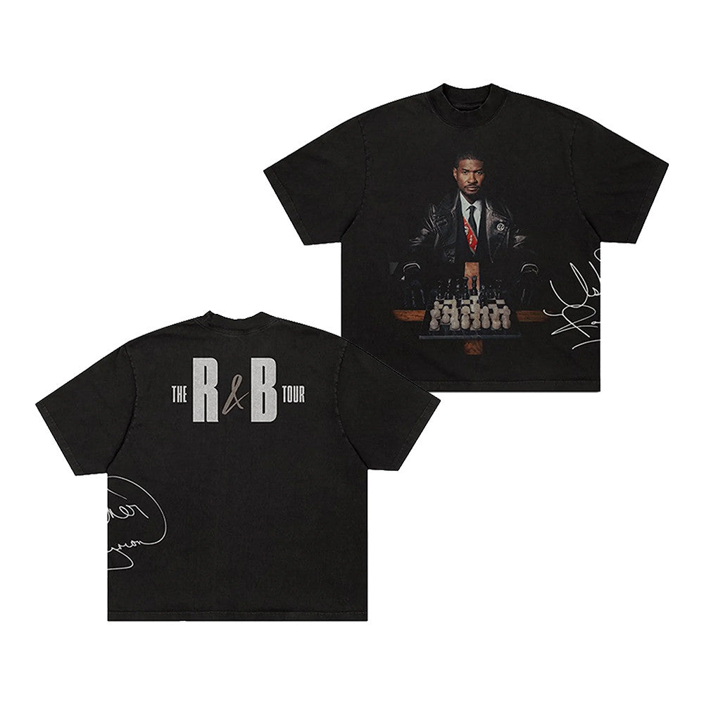 R B Tour Merch Usher Raymond R&B Tour Chess Graphic T-Shirt Presents For Fans - Foxy23shop