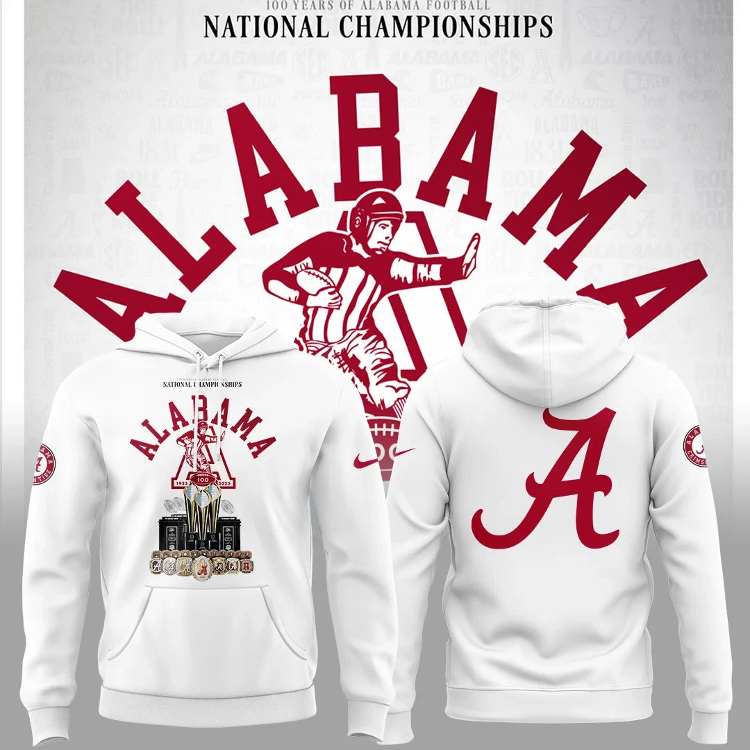 Alabama Crimson Tide Celebrating 100 Years Of National Championship Hoodie Gift For Fans - Foxy23shop