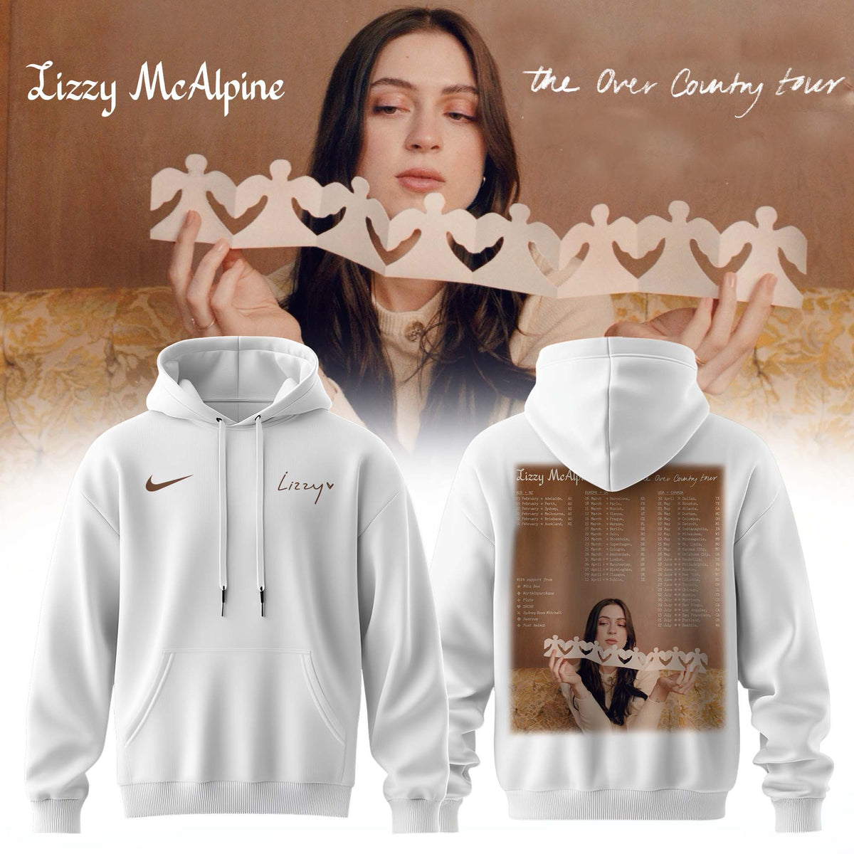 Lizzy McAlpine Merch The Over Country Tour 2026 Hoodie Lizzy McAlpine Apparel - Foxy23shop