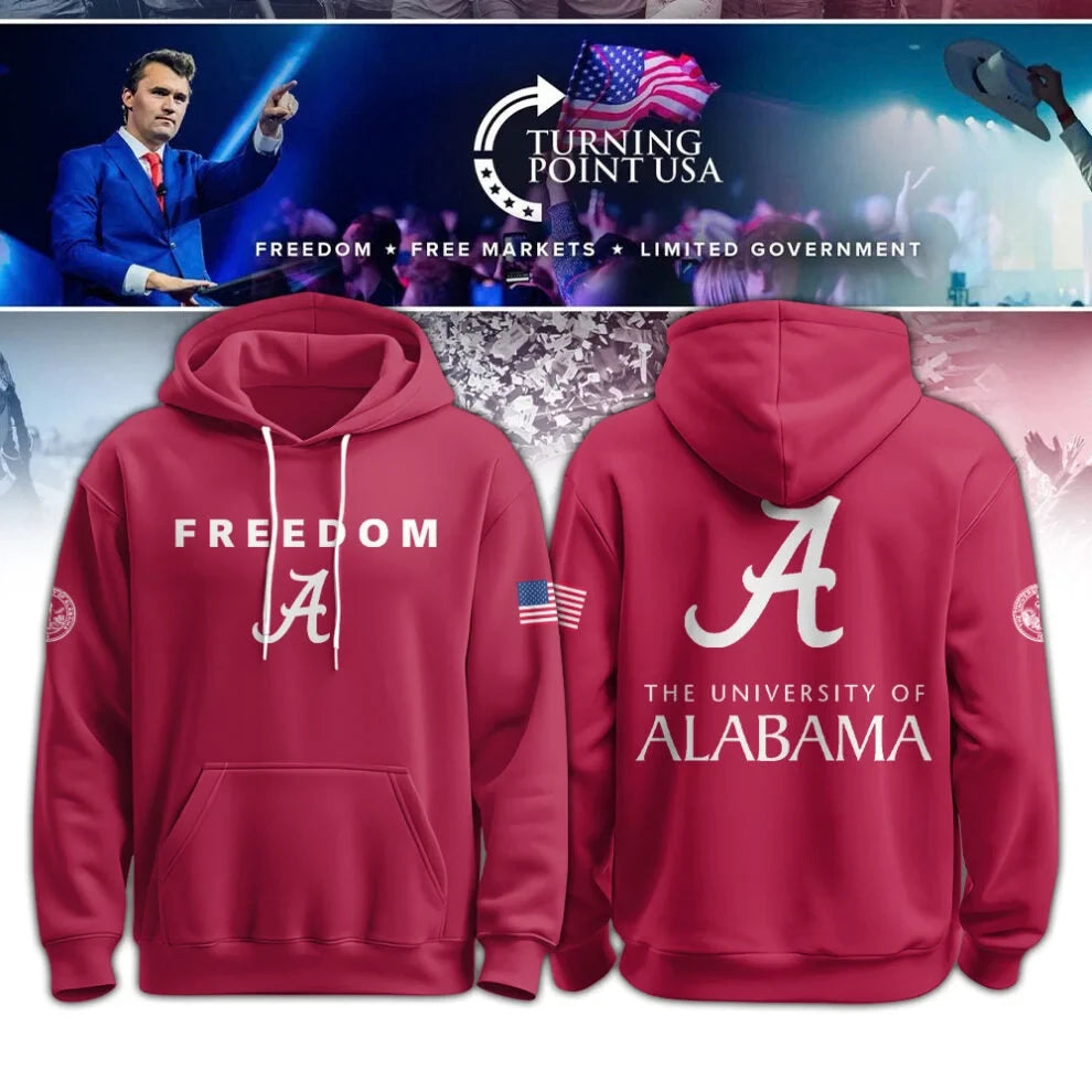 Alabama Crimson Tide x Turning Point USA Red Hoodie CK Freedom Apparel Best Fan Gear - Foxy23shop
