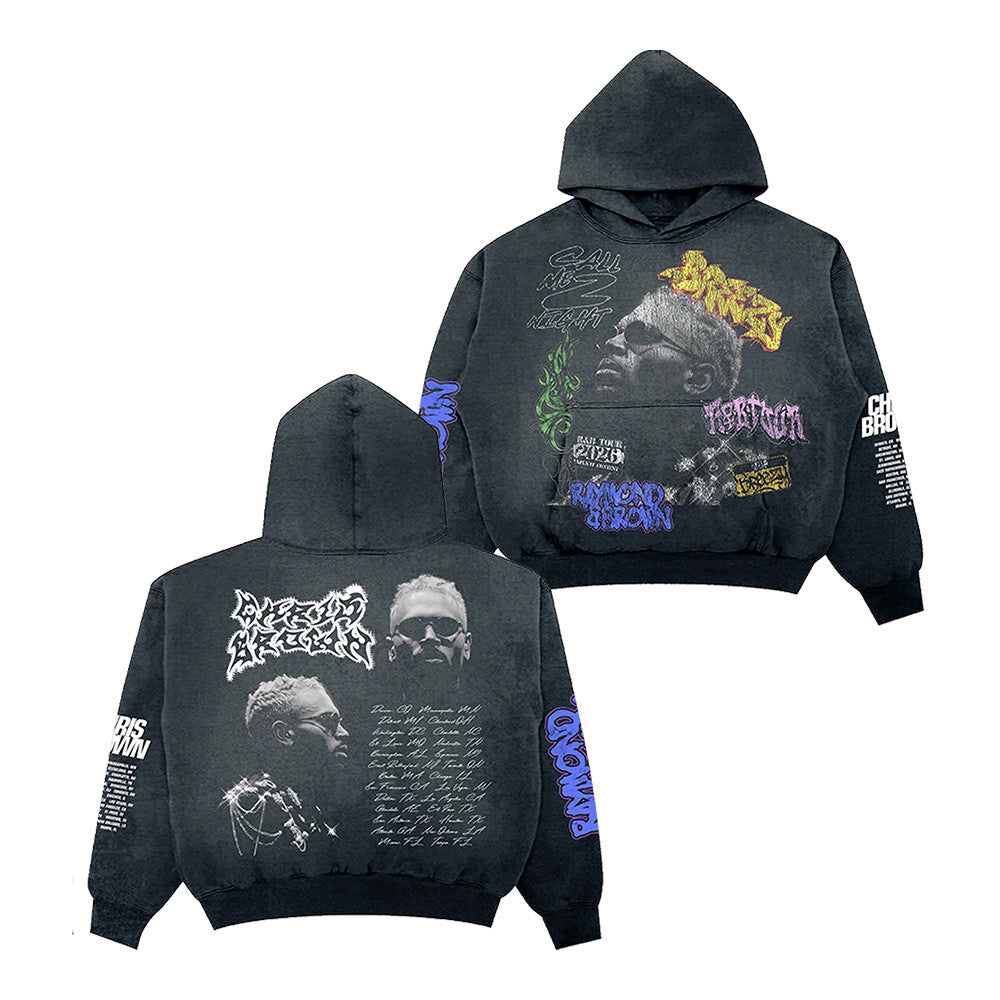 Chris Brown R&B Tour Graphic Hoodie R B Tour Merch Gifts For Music Buffs - Foxy23shop