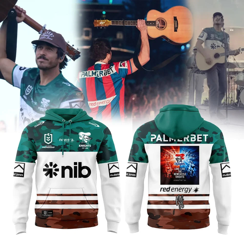 Morgan Evans x Newcastle Knights Merch Long Live 2026 Grand Final Collab Hoodie Fan Gears - Foxy23shop