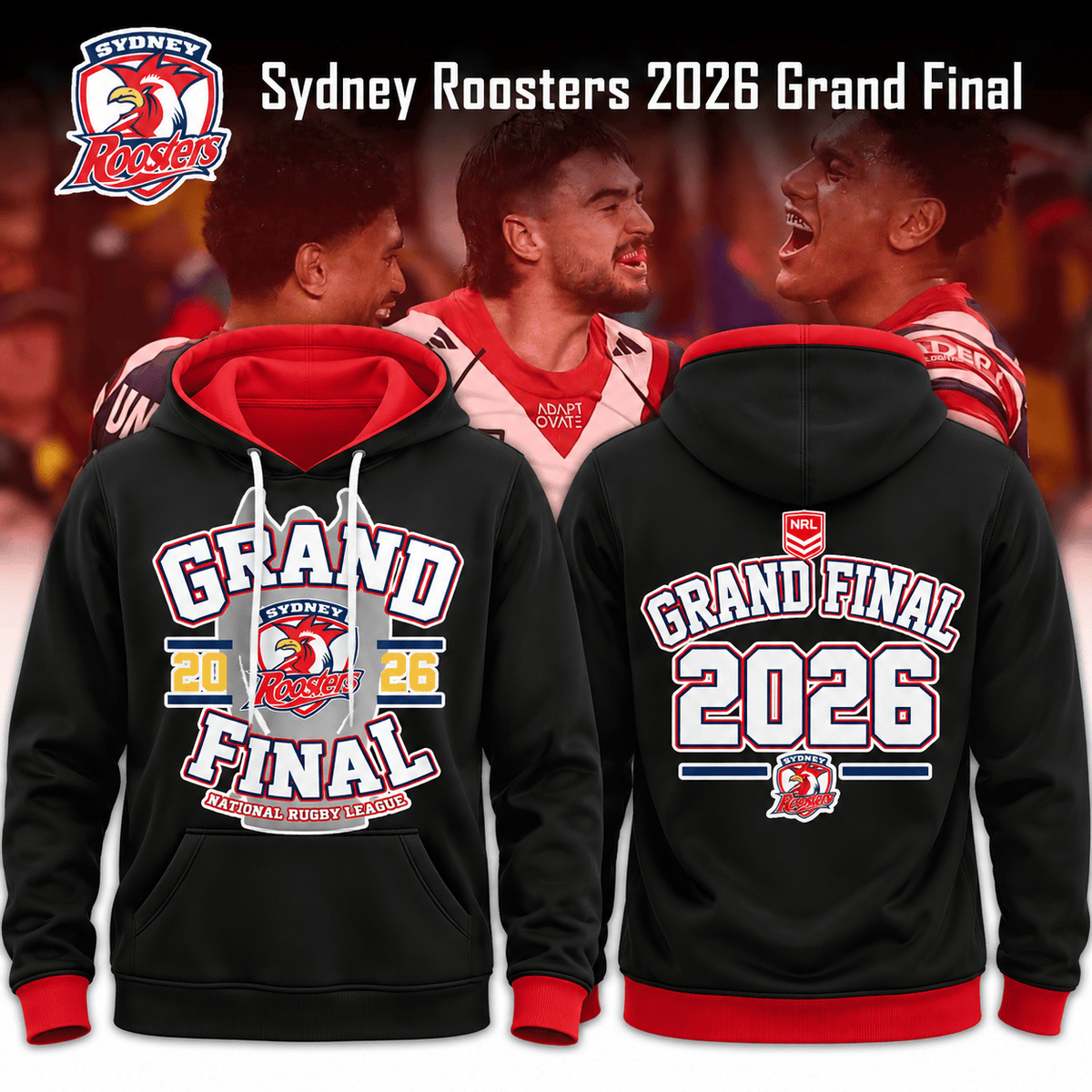 Sydney Roosters 2026 Grand Final Hoodie Sydney Roosters Apparel Fan Gifts - Foxy23shop