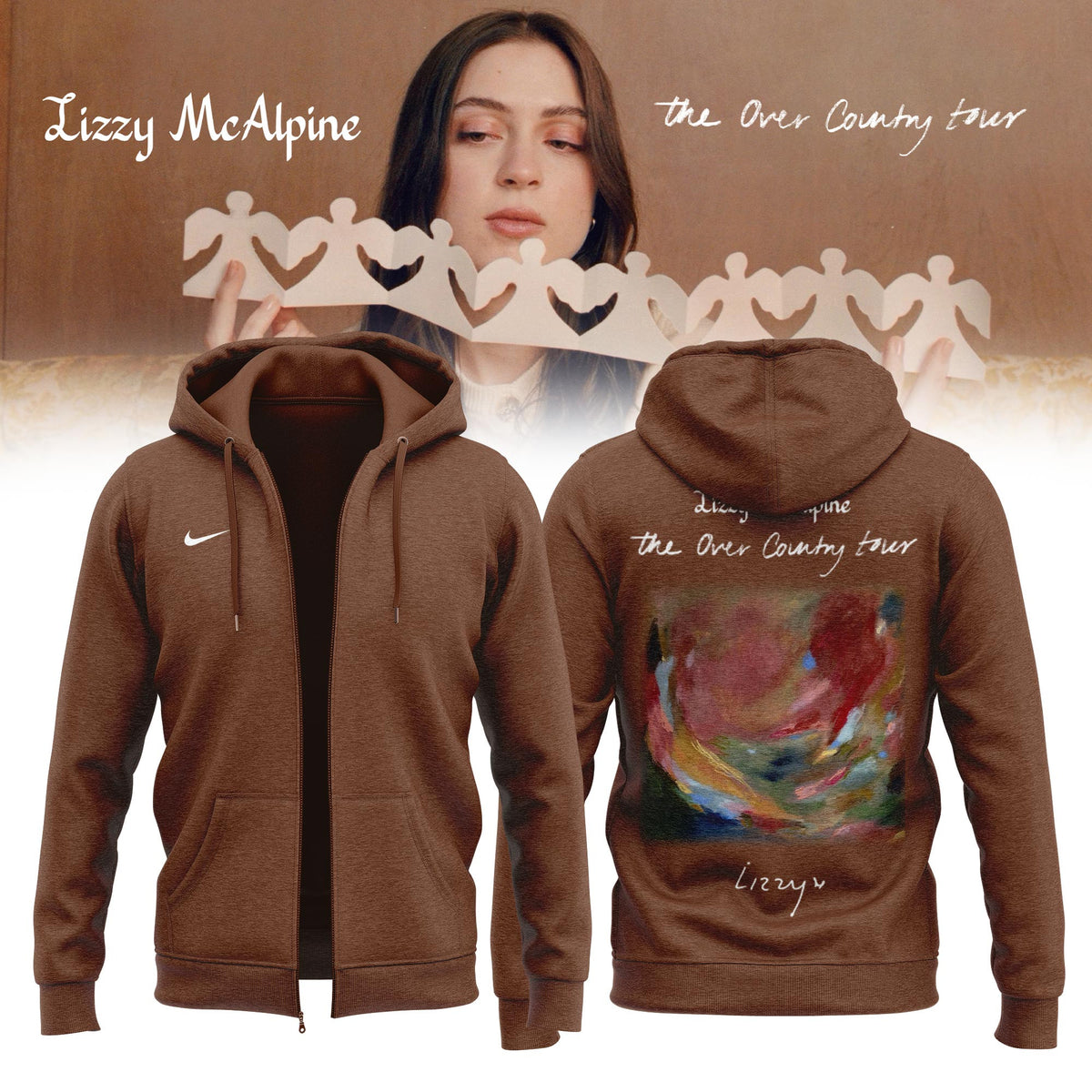 Lizzy McAlpine Merch The Over Country Tour 2026 Zip Hoodie Gift idea For Lizzy McAlpine Fans - Foxy23shop