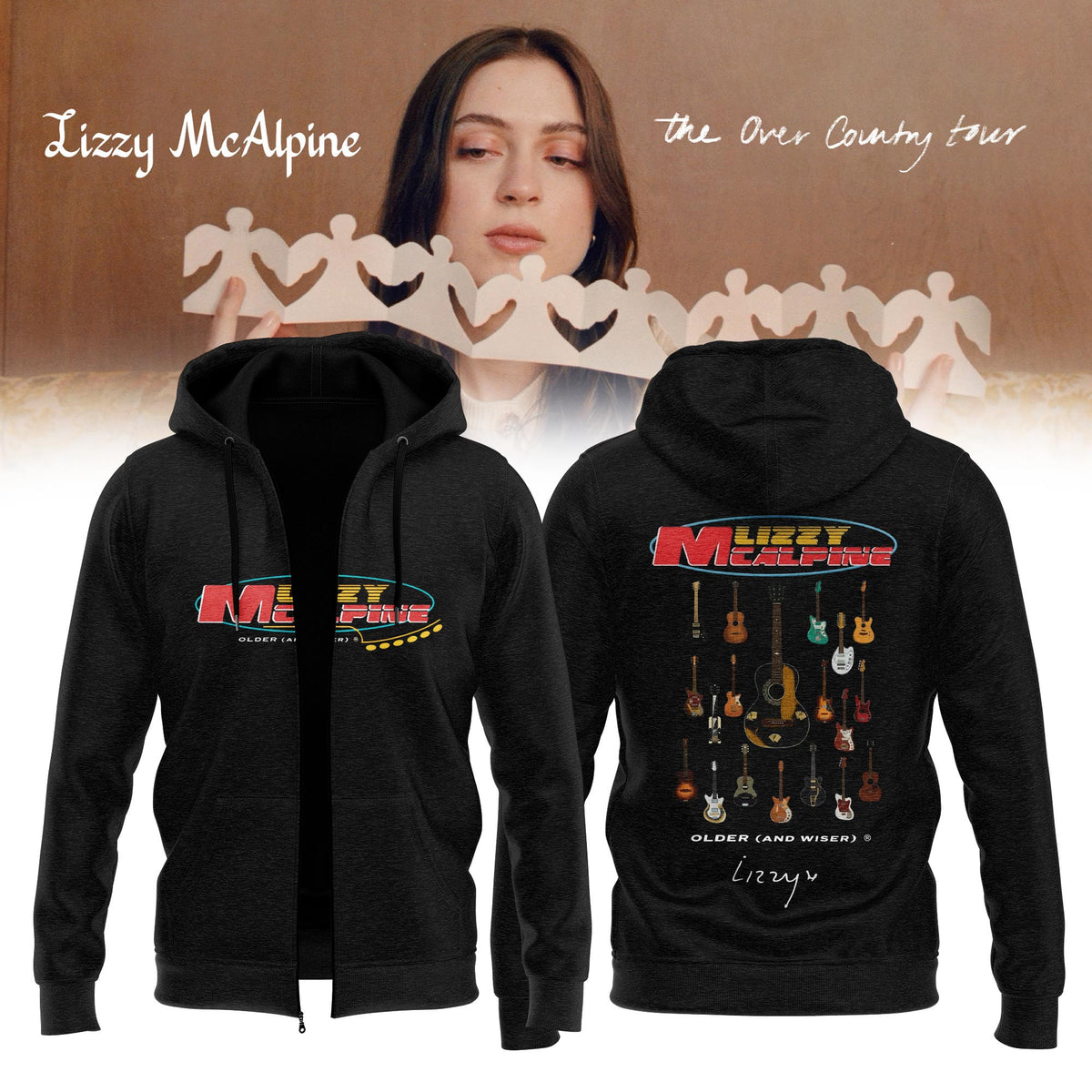 Lizzy McAlpine Merch The Over Country Tour 2026 Zip Hoodie Great Gifts For Fans - Foxy23shop