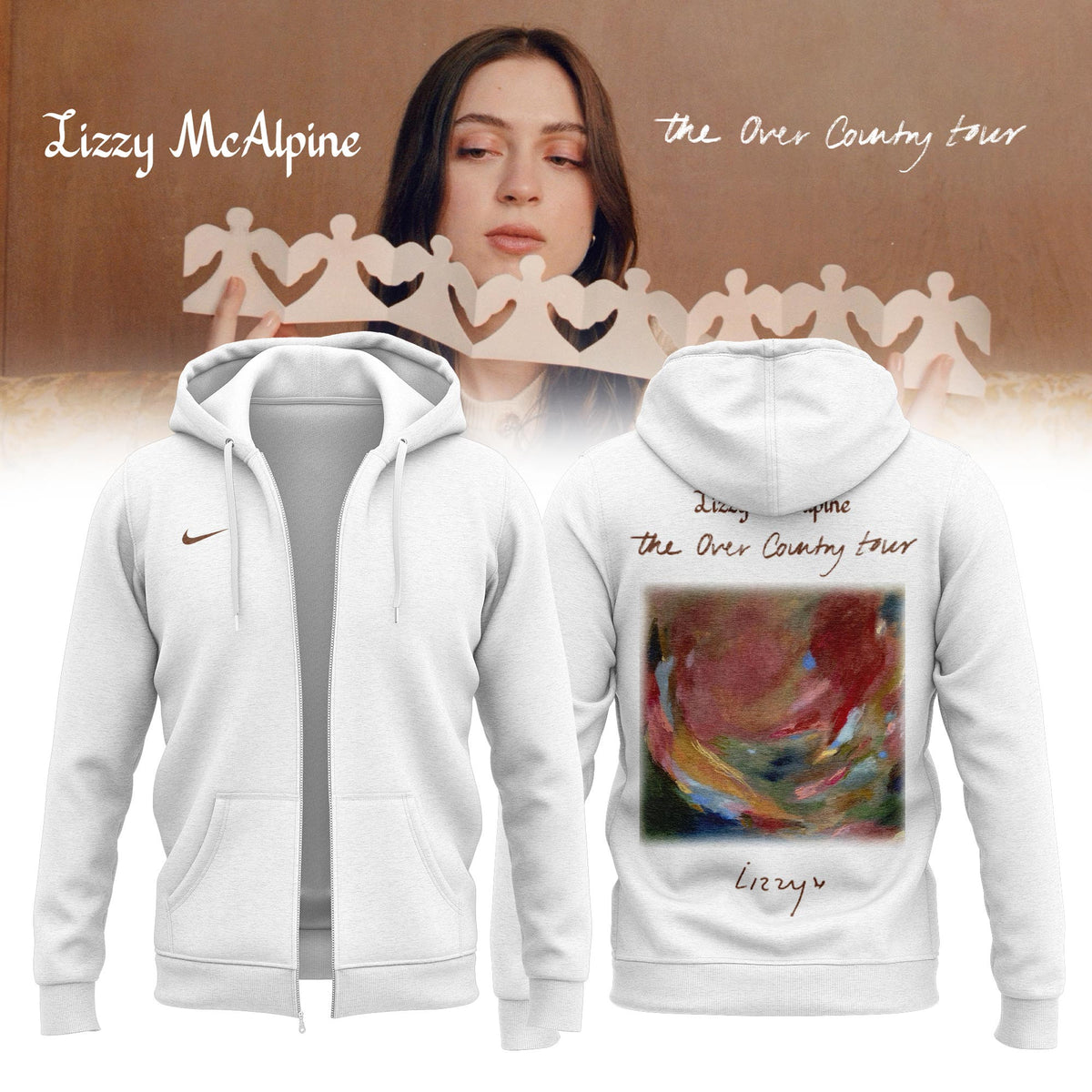Lizzy McAlpine Merch The Over Country Tour 2026 Zip Hoodie Lizzy McAlpine Clothing - Foxy23shop