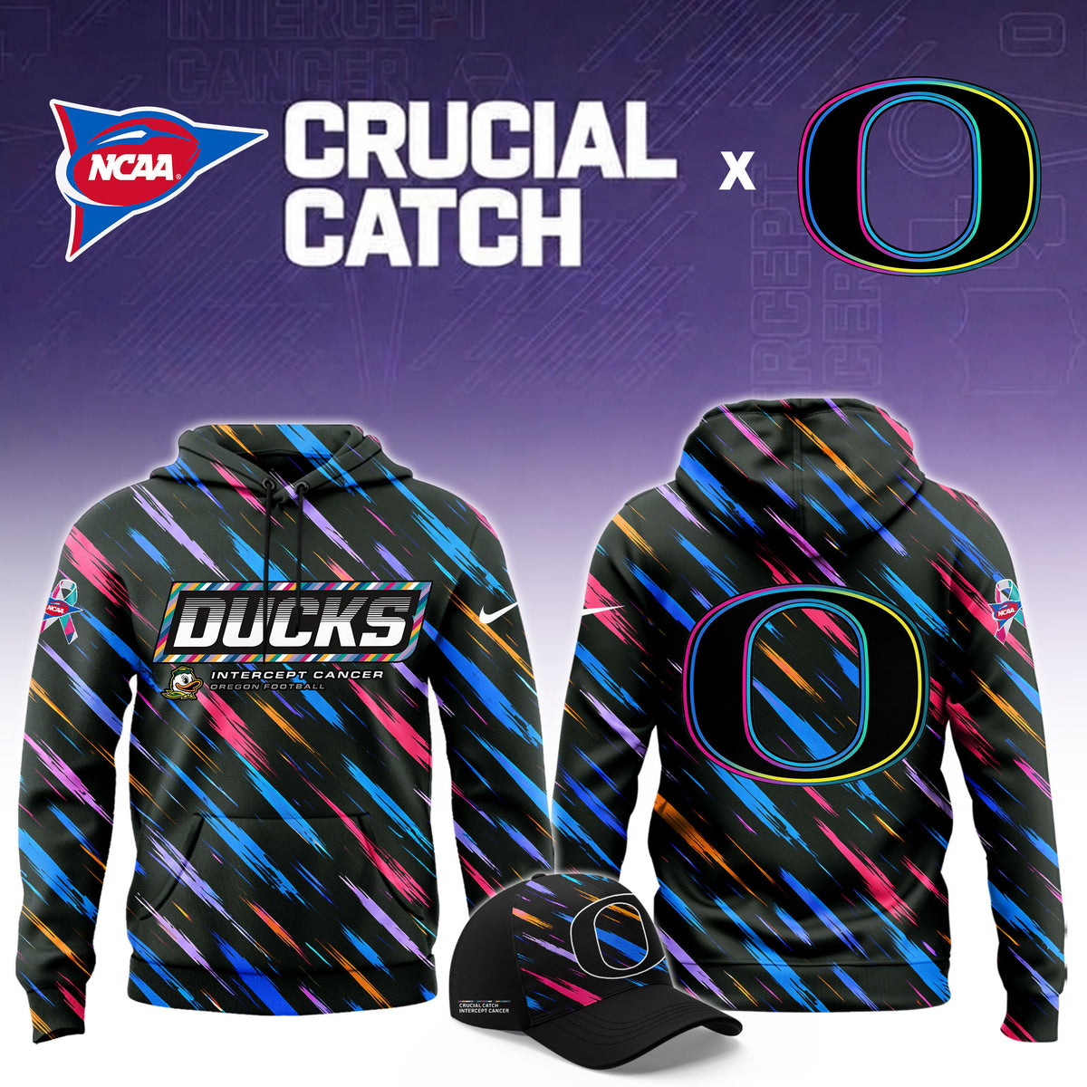 Oregon Ducks Merch B2026 NCAA Crucial Catch Hoodie Best Gifts For Football Lovers - Foxy23shop