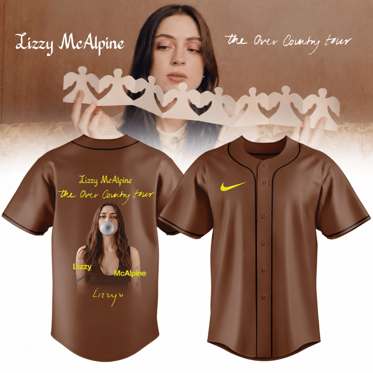 Lizzy McAlpine Merch The Over Country Tour 2026 Signed Jersey Great Gifts For Fans - Foxy23shop