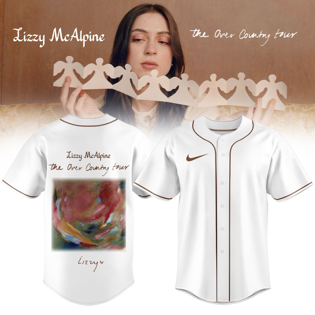 Lizzy McAlpine Merch The Over Country Tour 2026 Signed Jersey Music Buffs Gift - Foxy23shop