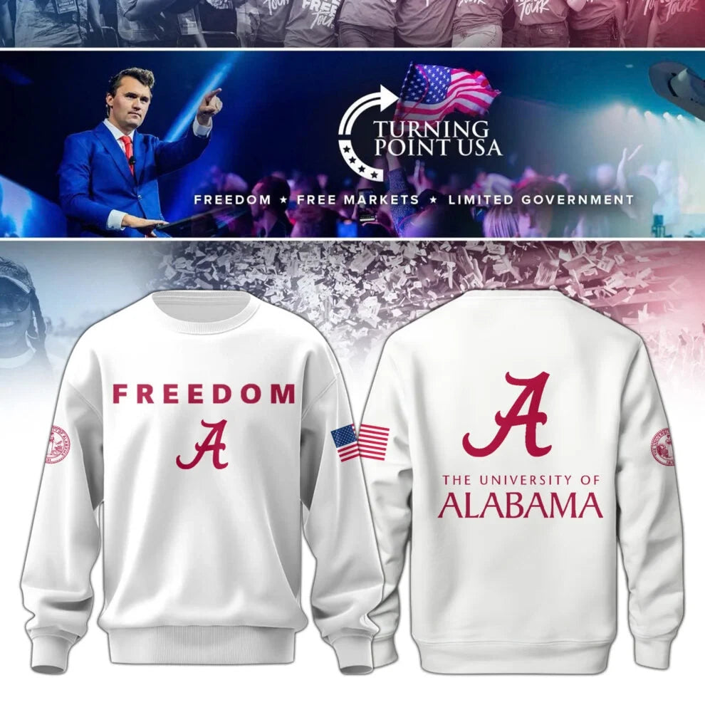 Alabama Crimson Tide x Turning Point USA Sweatshirt Gifts For Charlie Kirk Supporters - Foxy23shop