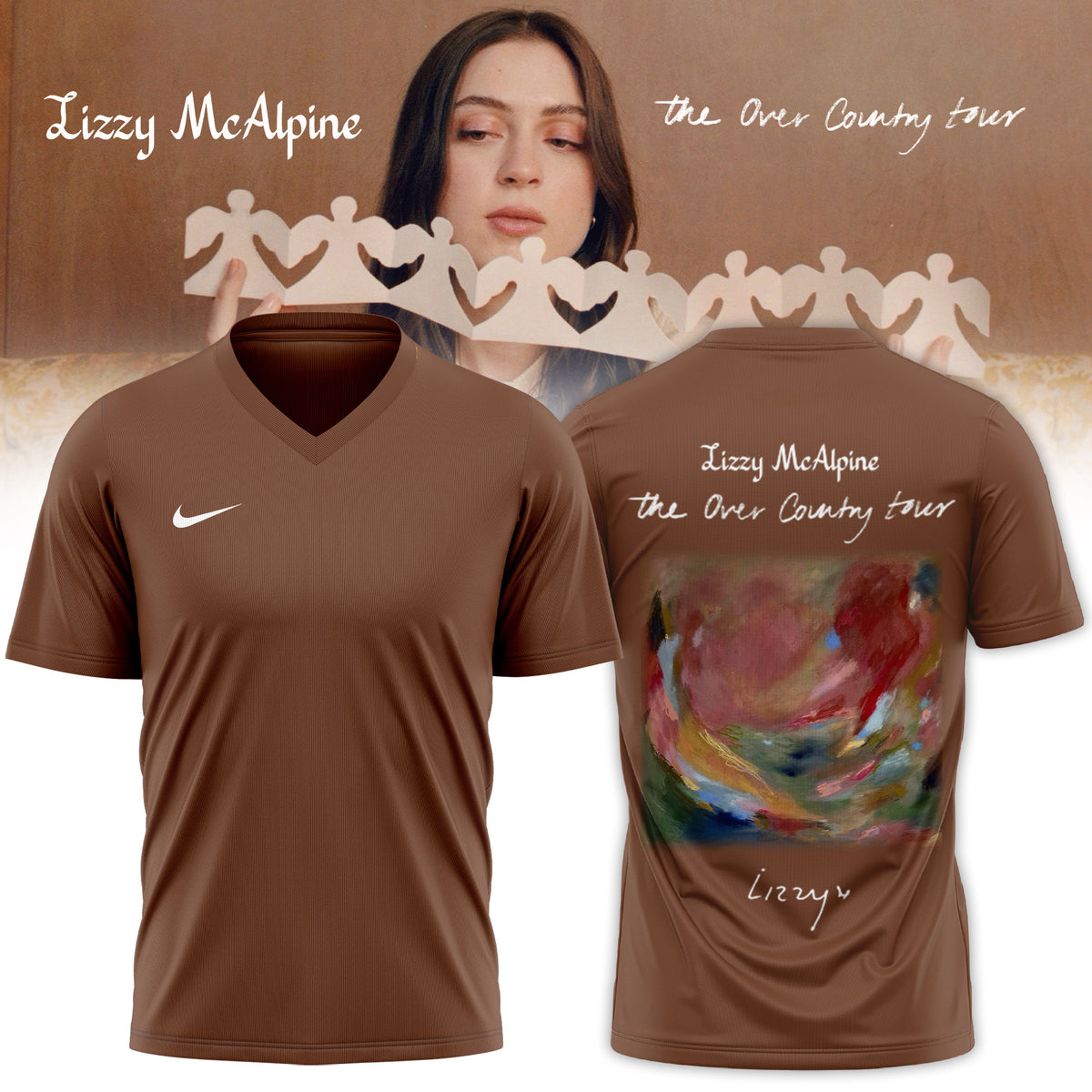 Lizzy McAlpine Merch The Over Country Tour 2026 V-Neck Shirt Gifts For Fans - Foxy23shop