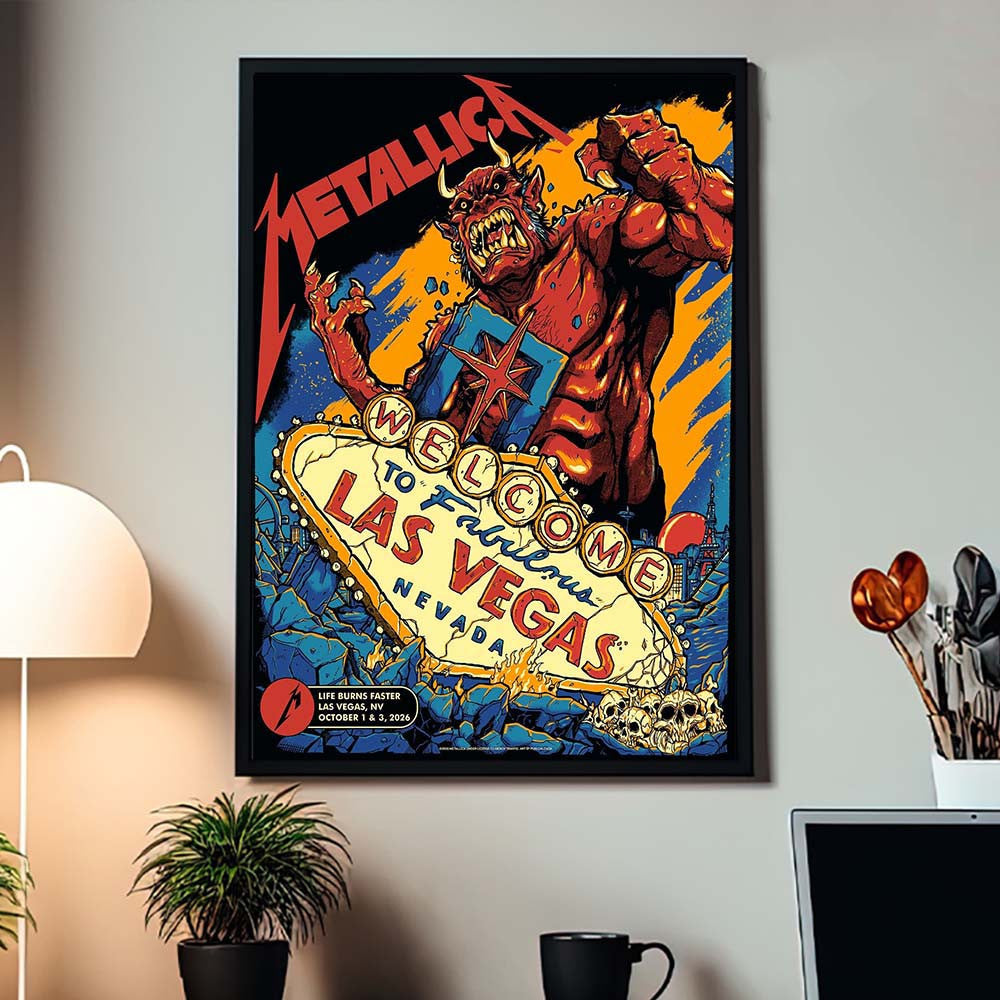Metallica Life Burns Faster Las Vegas NV 2026 Poster Metallica Concert Poster Unique Fan Gift - Foxy23shop