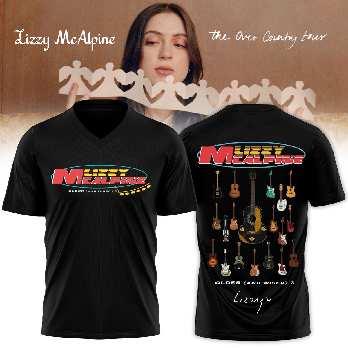 Lizzy McAlpine Merch The Over Country Tour 2026 V-Neck Shirt Besst Gifts For Fans - Foxy23shop
