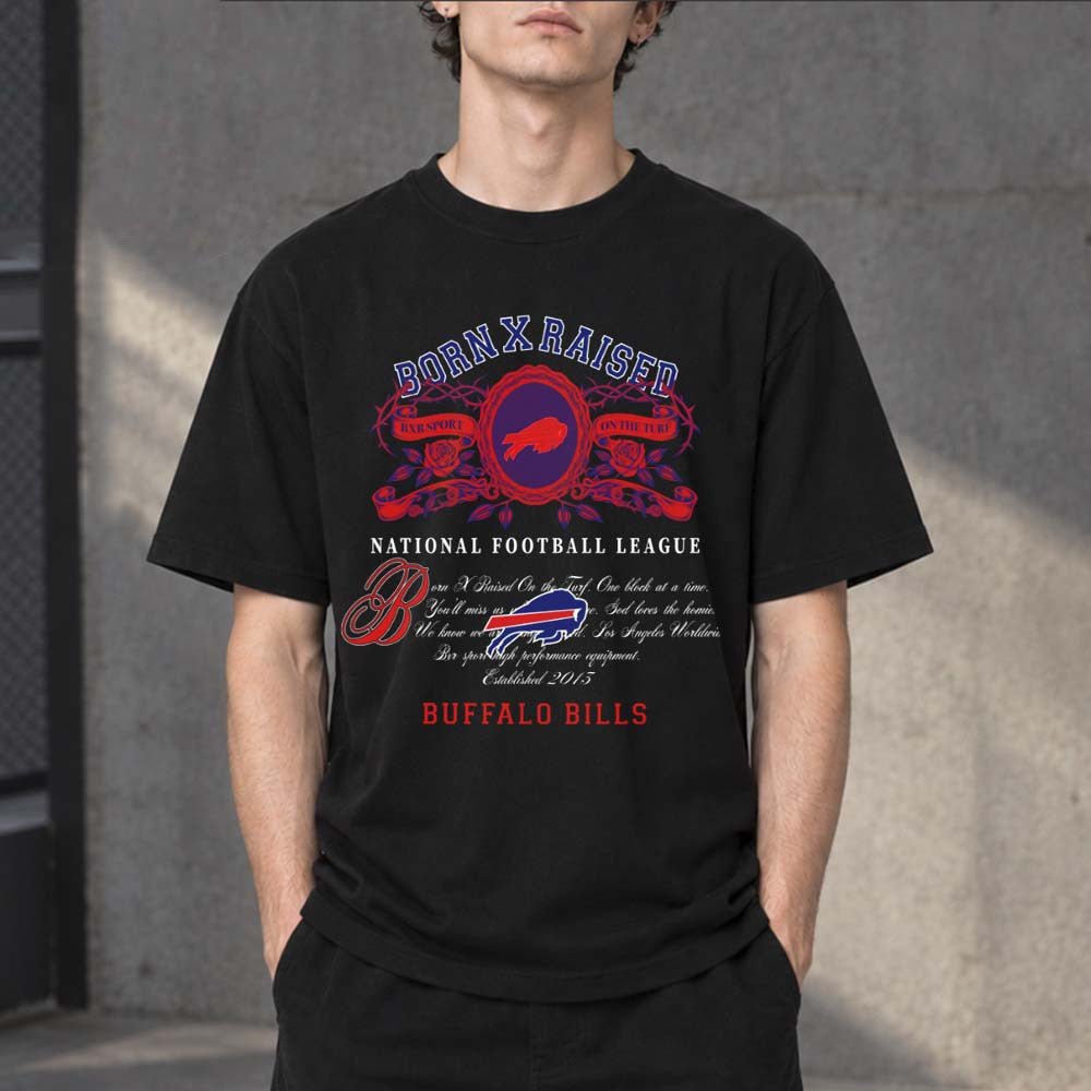 BornxRaised X National Football League Buffalo Bills T-Shirt Unique Gift For Bills Mafia - Foxy23shop