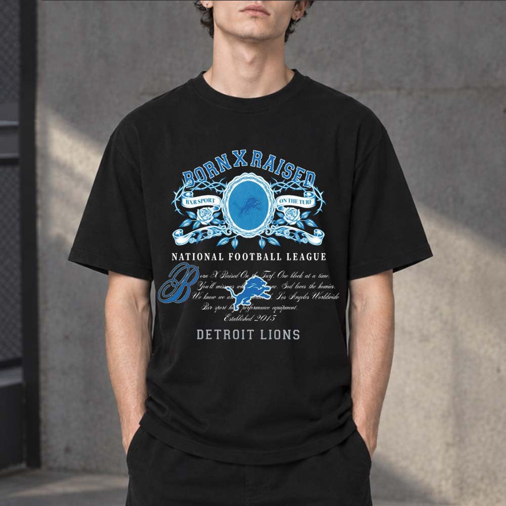 BornxRaised X National Football League Detroit Lions T-Shirt Best Presents For One Pride - Foxy23shop