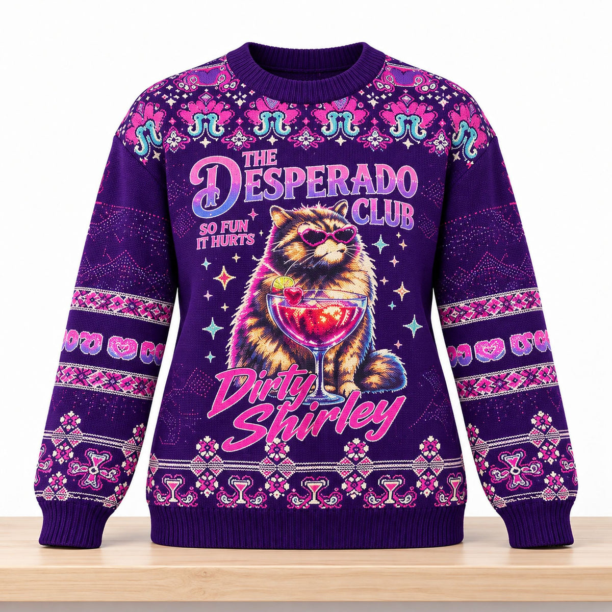 Dirty Shirley The Desperado Club Christmas Ugly Sweater Winter Apparel Xmas Gifts Ideas - Foxy23shop